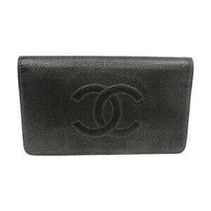 💎 CHANEL - Black Caviar Long Wallet